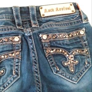 ⚜️ AUTHENTIC ROCK REVIVAL JEANS Pants 25 Blue Jazlyn Boot cut Low rise